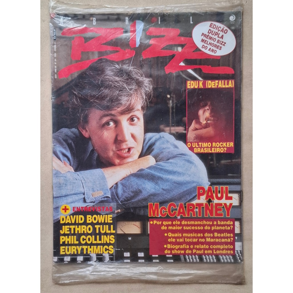 REVISTA BIZZ 4 PAUL MCCARTNEY DAVID BOWIE EURYTHMICS DE FALLA (LACRADA)