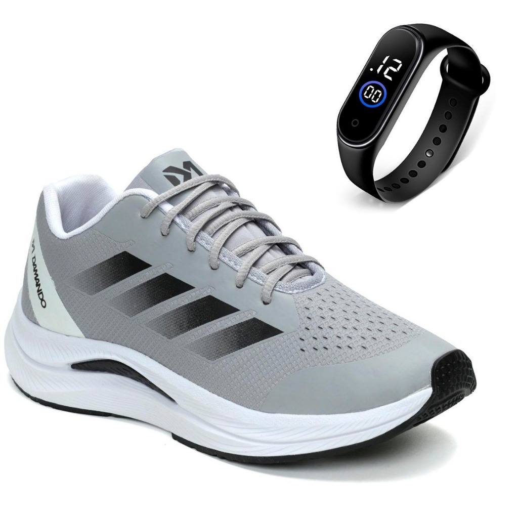 Kit Tênis Corrida Confortável várias cores + Relógio em Oferta na Shopee