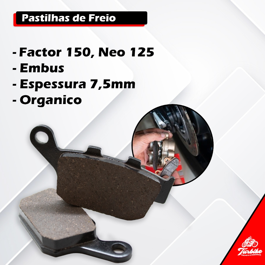 Pastilha De Freio Dianteiro Pra Yamaha Factor Fazer Neo 125 2016 2017 2018 2019 2020 2021 2022 2023 — imagem 2 de 2