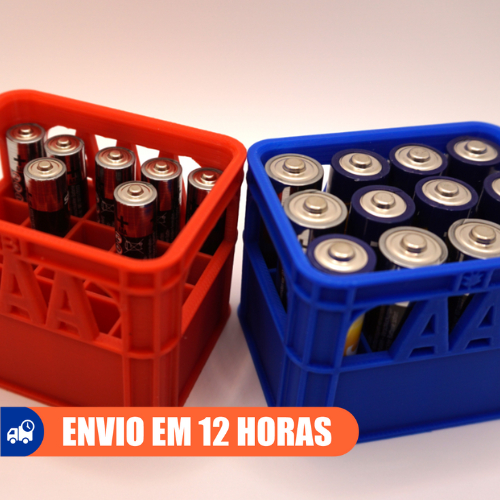 Caixa de armazenamento para pilhas AA e AAA Caixa - Organizador Modular para Pilhas Palito e Normal