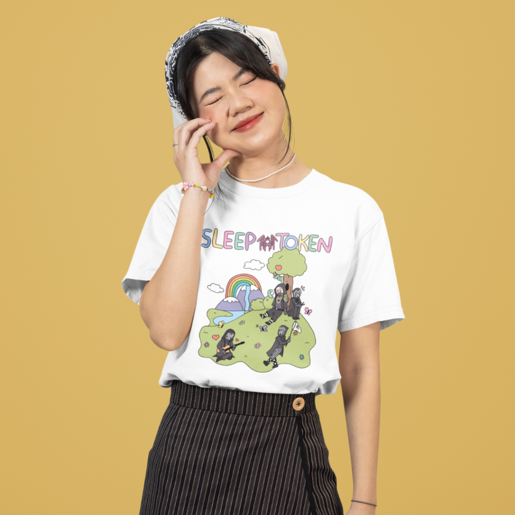 Camiseta Basica Algodao Sleep Token Banda Rock Britânica Cute Colors Integrantes Tee Unissex Novo
