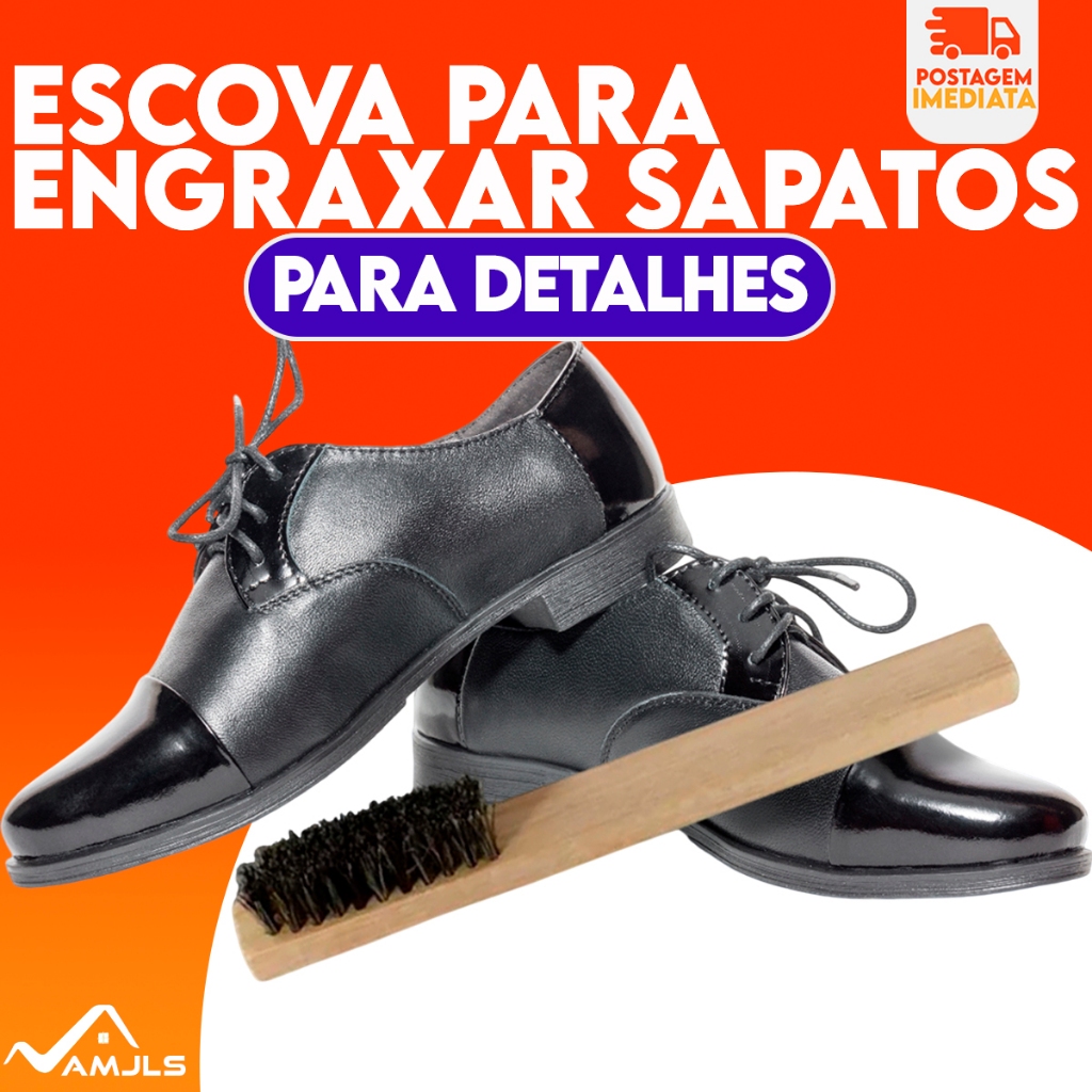 Escovas De Sapato Para Aplicar Lustrar Engraxar Macia Detalhe