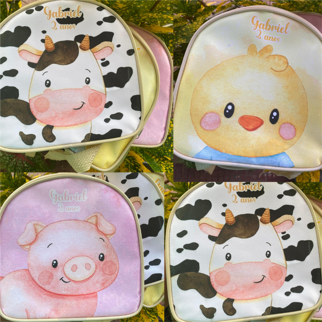 10 Mochilas Fazendinha lembrancinha aniversario infantil - todos os temas - fazenda fazendinha bolsinhas personalizadas