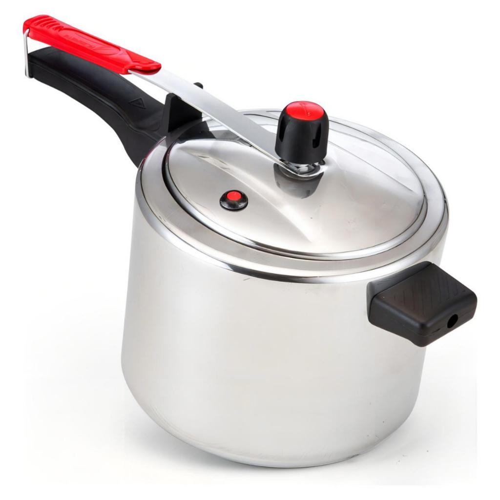 Panela de Pressão 4,5 Litros Polida Alegrete Valvula de Segurança Aluminio Prateada Fechamnto Interno