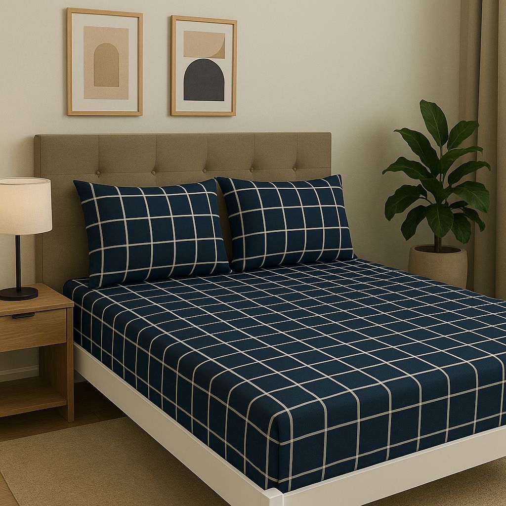 Jogo de Lençol Queen Algodão Estampado 150 Fios Com 3 Peças Jogo De Cama Queen Com Elástico