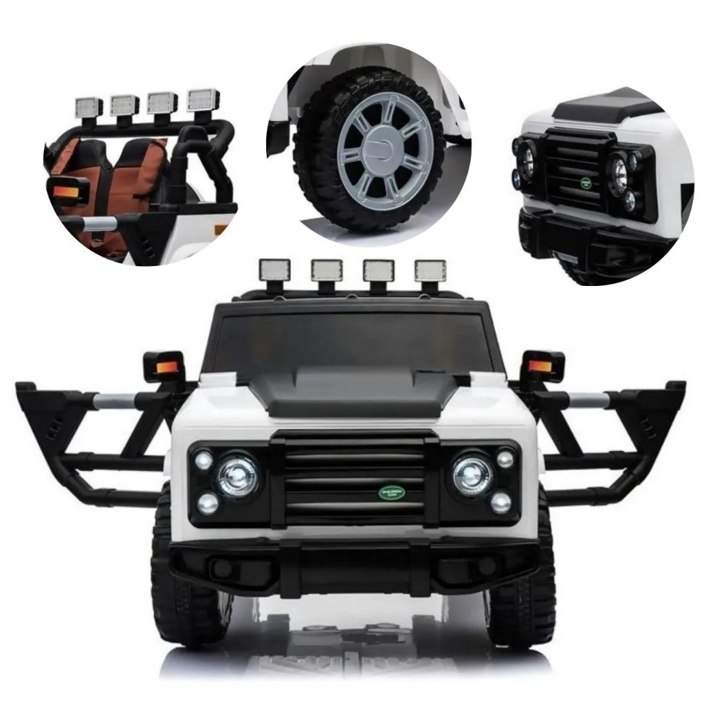 Carro Elétrico 12v Jipe Off Road 2 Motores 4x4 Polaris Branco