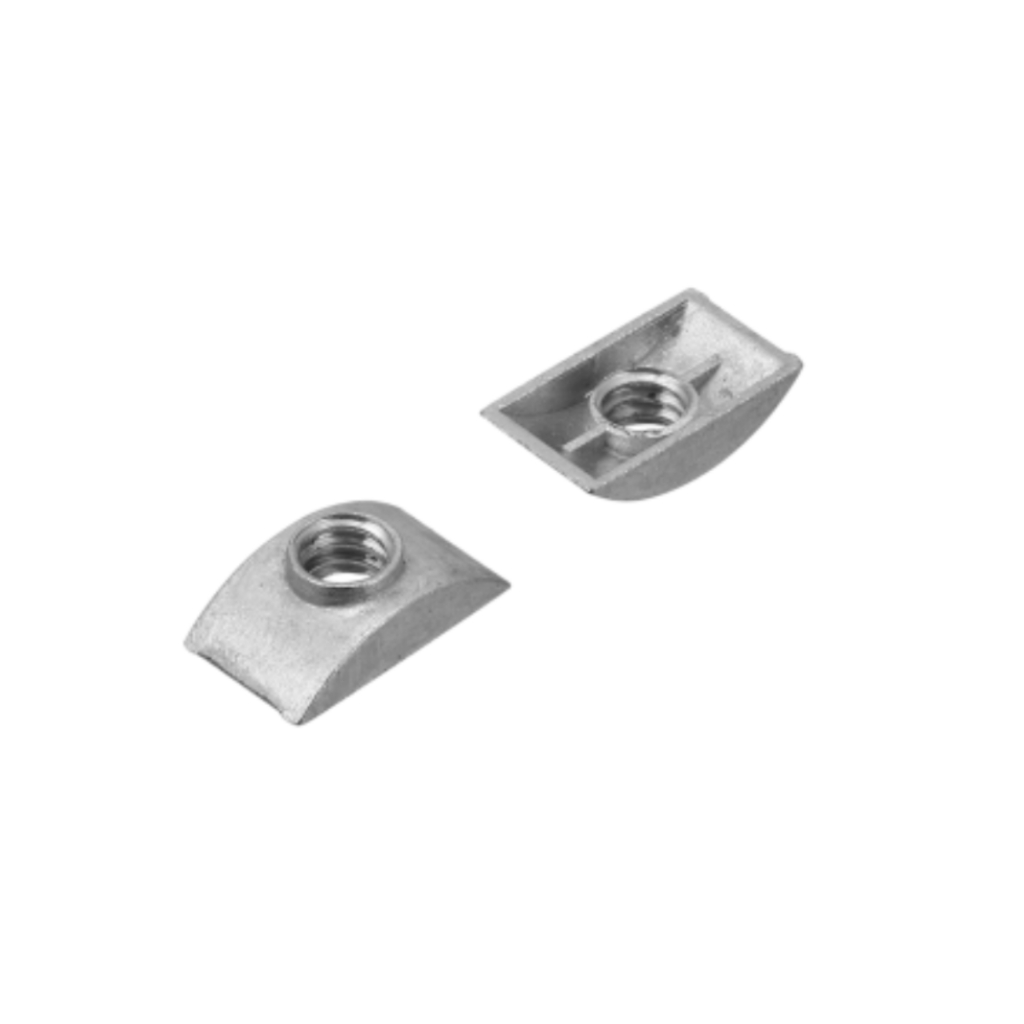 40 Porca Elíptica Meia Lua 1/4x18mm Para Parafuso De Cama Moveis Madeira