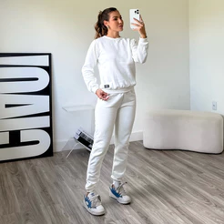 conjunto moletom feminino Tumblr Roupa de Frio confortável quentinho aero look blusa de frio mais calça jogger