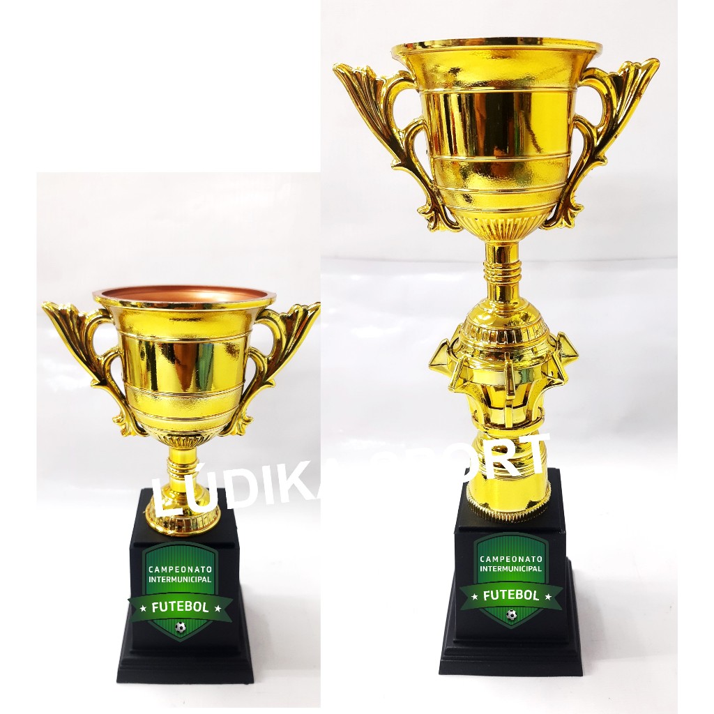 Troféu Taça Ouro 2 Opções 20cm ou 28cm TJB13 (Personalizo} Campeão Campeonato Torneio Melhor
