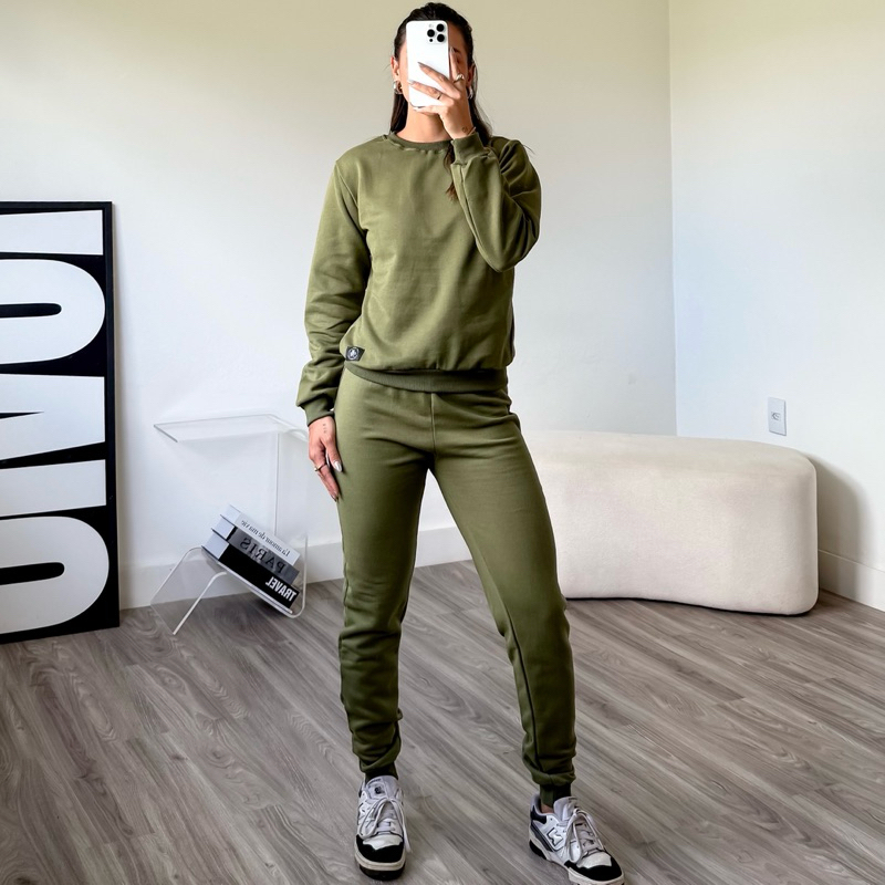 conjunto feminino moletom calça jogger blusa de frio AEROLOOK conjunto de frio conjunto gr...