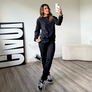 conjunto moletom feminino blusa de frio feminina mais calça moletom feminina conjunto feminino de frio em Oferta na Shopee