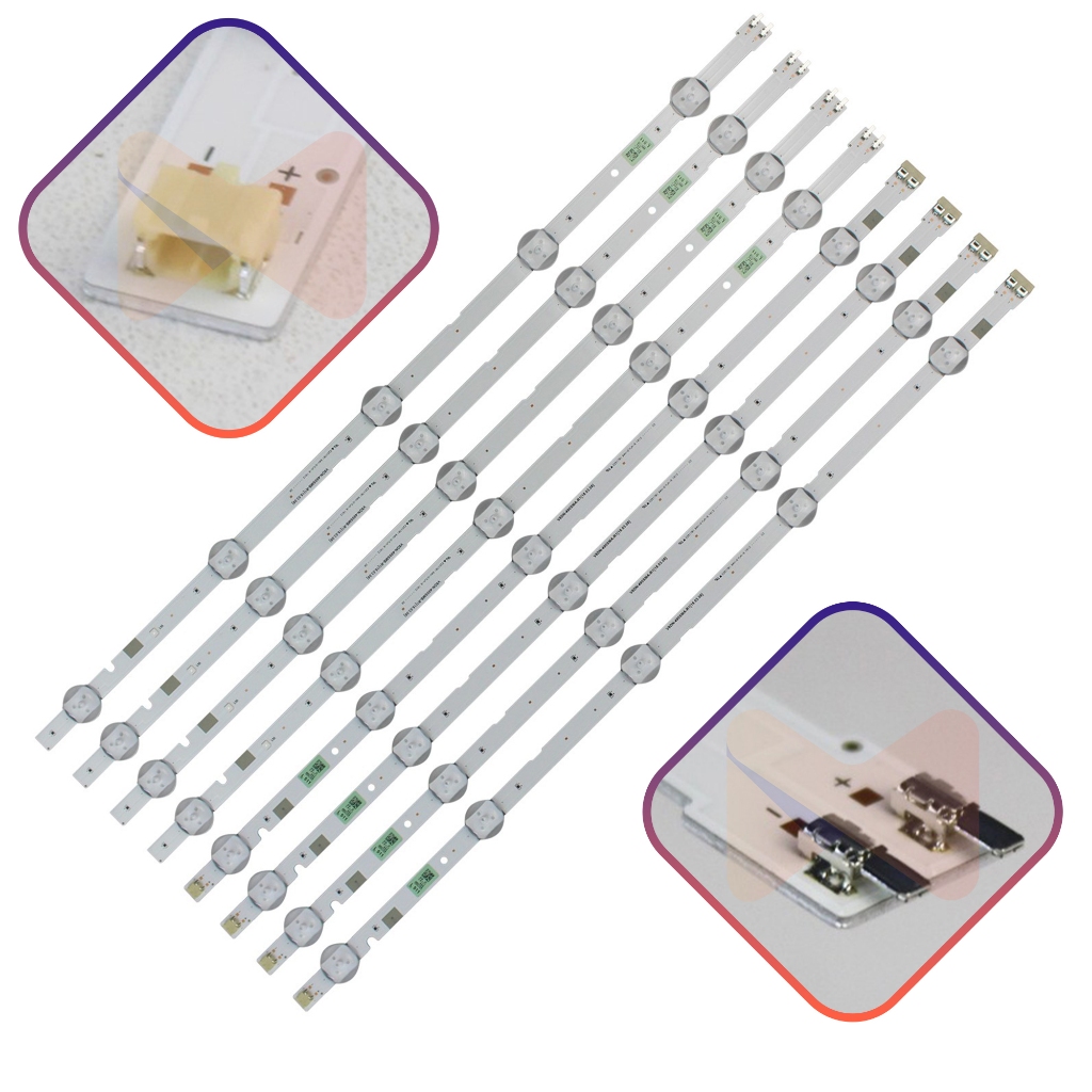 Un49j5200Ag Un49j5290Ag Un49j5200 Un49j5290 Kit 8 Barras com 5 Leds Mills