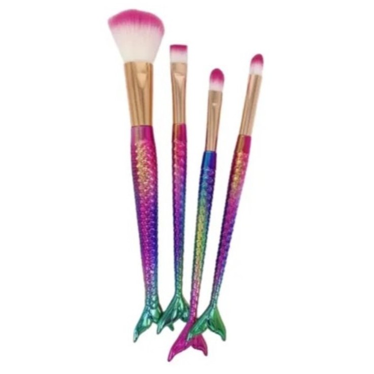 ANA1108-12 Kits de 4 Pincel Sereia Conjunto De Pincéis De Maquiagem Blush Contorno Pó Sombra