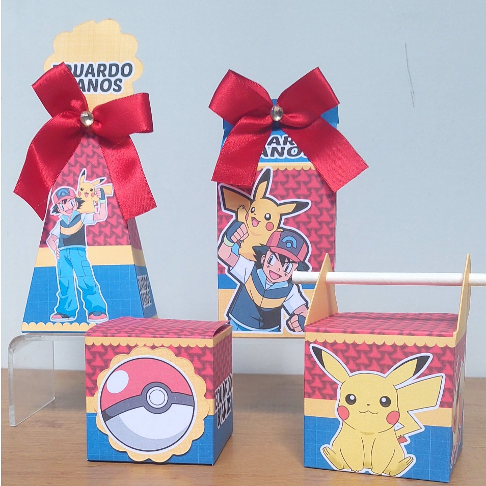 Kit Caixinhas Personalizadas Pokemon Lembrançinha Festa  Personalizado