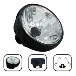 Farol Optico P/Moto Yamaha Factor 125 2009 Aro Preto De Aço Cristal