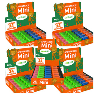 Apontador Com Depósito Mini Cestinha Leo & Leo - Leo leo Caixa 24 peças em Oferta na Shopee