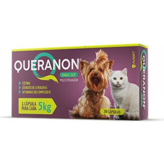Queranon Small Size 3,4g Avert 30 cápsulas para Cães e Gatos até 5kg – Suporte à pele e pelos em Oferta na Shopee