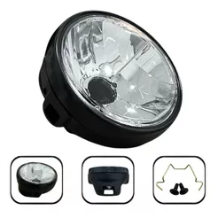 Farol Bloco Optico Yamaha Factor 125 2009 Aro Preto De Aço