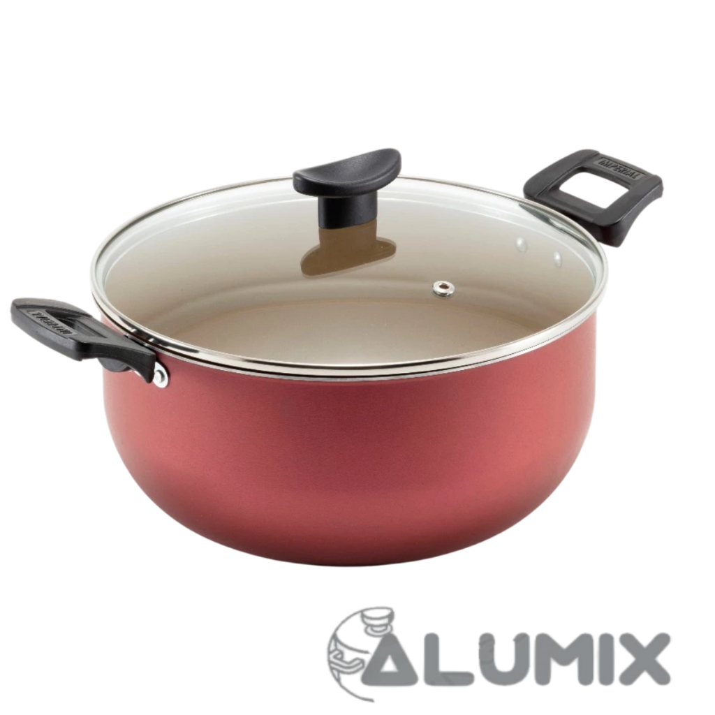 Panela Caçarola 24cm Teflon Premium com Tampa de Vidro Temperado – Alta Resistência e Antiaderente em Oferta na Shopee