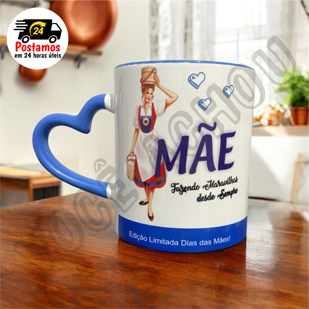 Caneca Dia das Mães Personalizada Mãe Edição Limitada de Porcelana para Presente em Oferta na Shopee