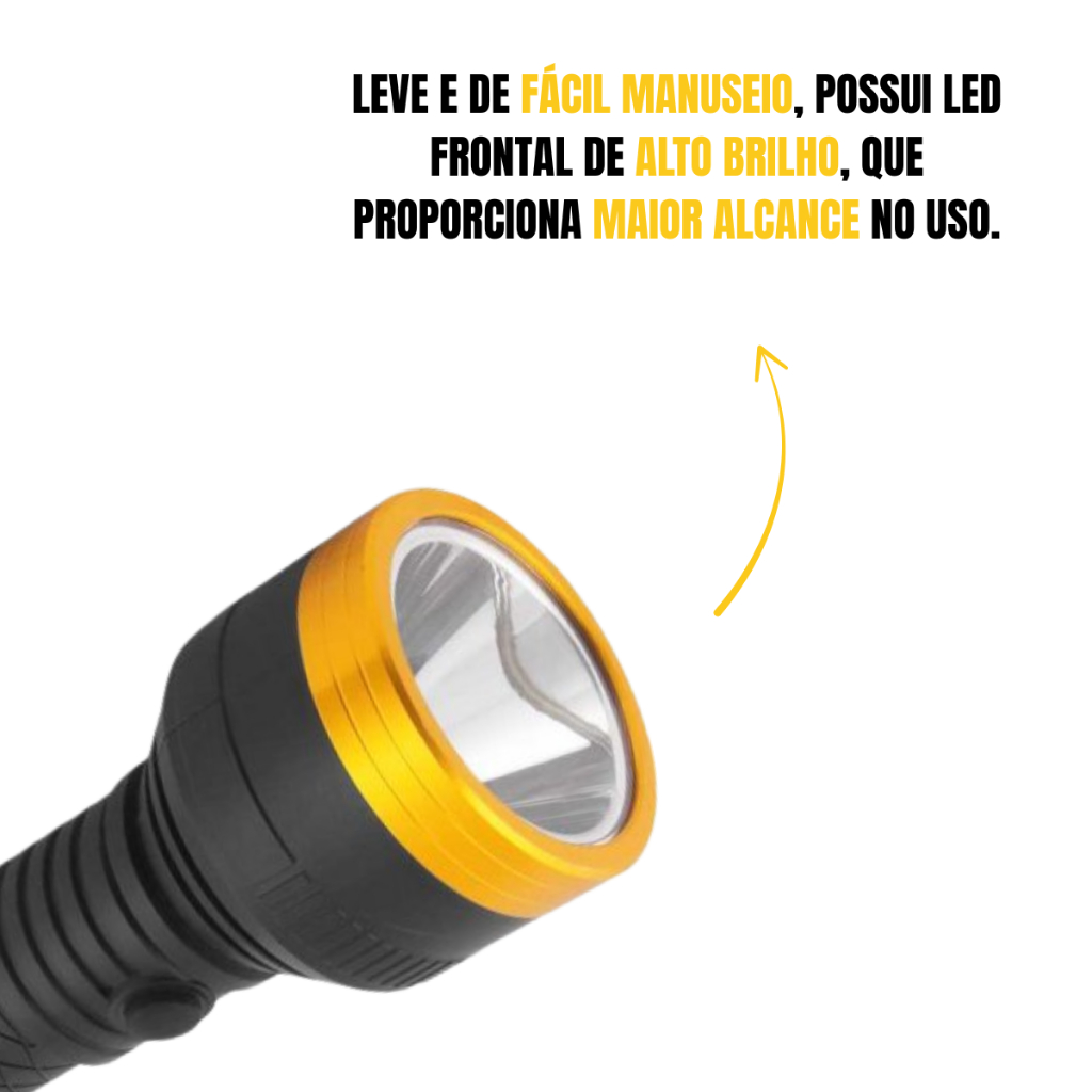 Lanterna Recarregável De Led 150 Lúmens 100M De Alcance Vonder Premium Resistente Oferta