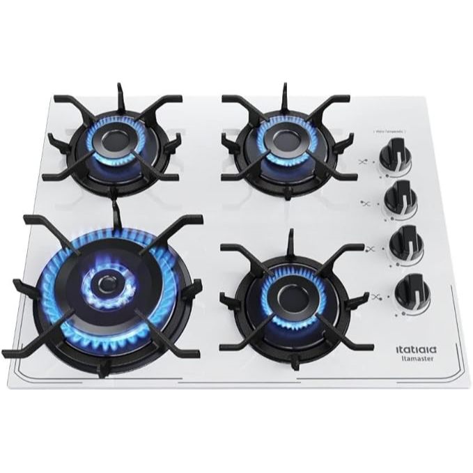 Cooktop Itamaster Tripla Chama 4 Bocas Branco – Bivolt 127V/220V com Acendimento Automático — oferta na Shopee