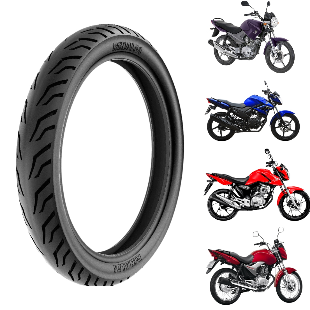 Pneu Moto DIANTEIRO  2.75-18 Rinaldi Ss48 Sem Camara Cg Titan Fan Ybr em Oferta na Shopee