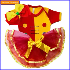Body bebê temático Emília mesvesário infantil + laço+Tule ou Tiara