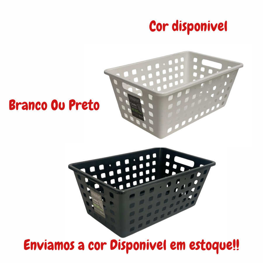 Cesto  Organizador Grande Square 13 Litros Utilidade de Casa  Dasplast Ref: 2230