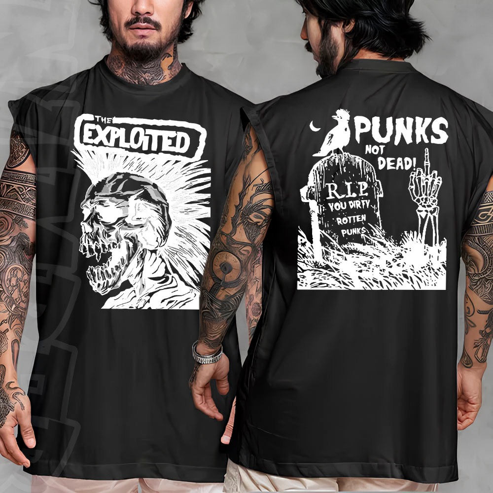 Camiseta regata machao oversized masculino banda The Exploited em algodao unissex Longline em Oferta na Shopee