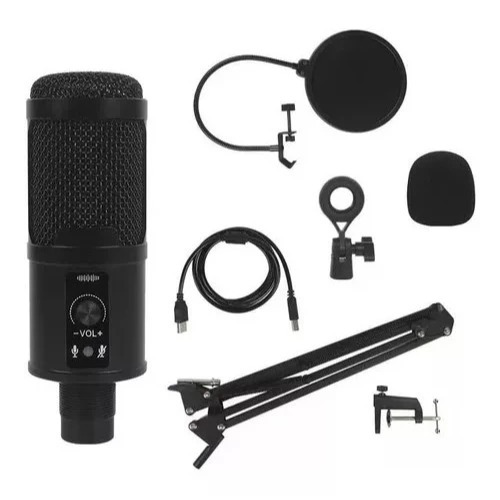 Microfone Condensador USB Profissional com Braço Articulado - BM-65