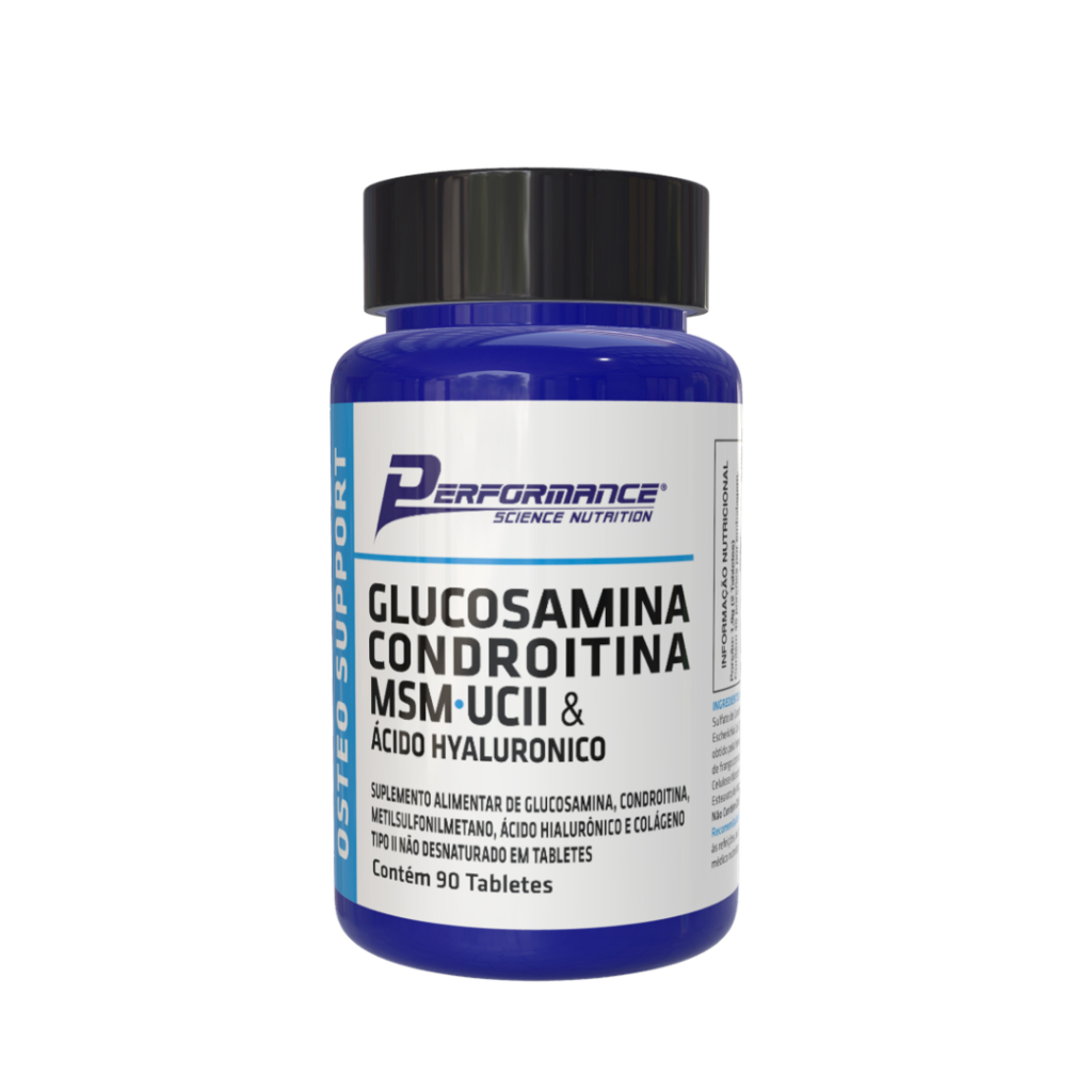 Performance Nutrition Glucosamina Condroitina MSM + UCII & Ácido Hialurônico 90 Tabletes