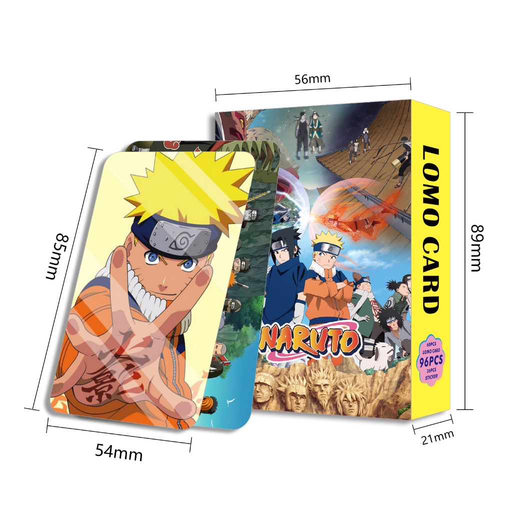 Kit Naruto com 96 Itens – Cartas e Adesivos para Colecionar