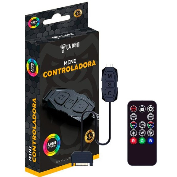Mini Controladora Argb Fan Com Controle Clanm