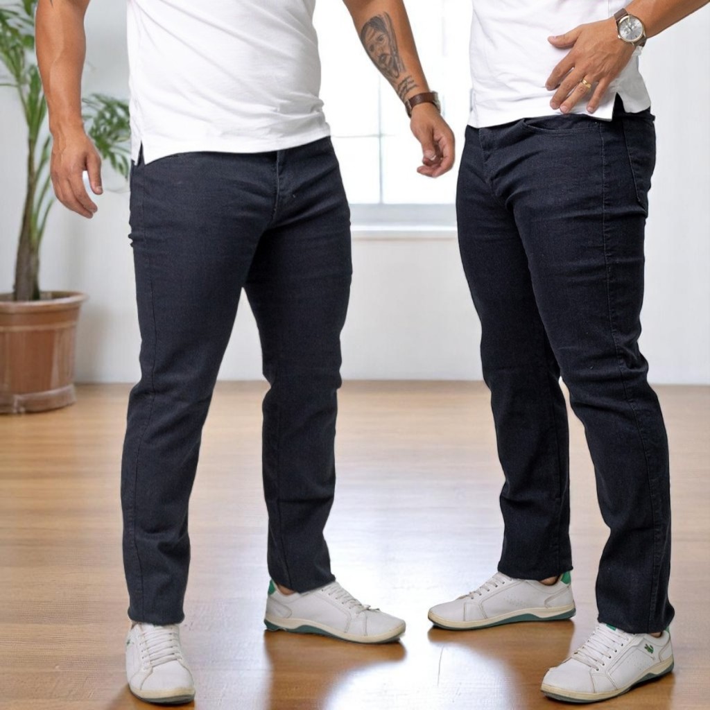 KIT 2 Calça Masculina Jeans Slim Lycra Elastano Envio imediato - Jeans Masculino Adulto