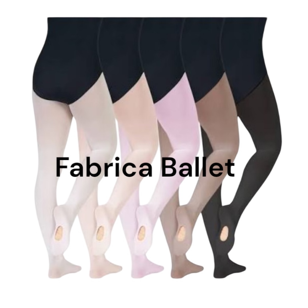 Meia Calça de Ballet Dança Jazz Conversível Suplex Fio 80 Infantil Adulto Fabrica Ballet Original
