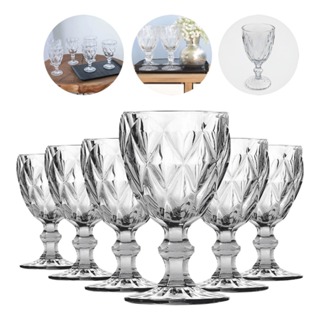Taças Diamante Vidro 340ml Copo Diamond Moderno Luxo em Oferta na Shopee