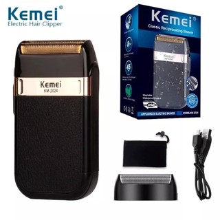 Máquina de Barbear Barbeador Elétrico Sem Fio Recarregável Kemei Classic Shaver Km-2024 B…