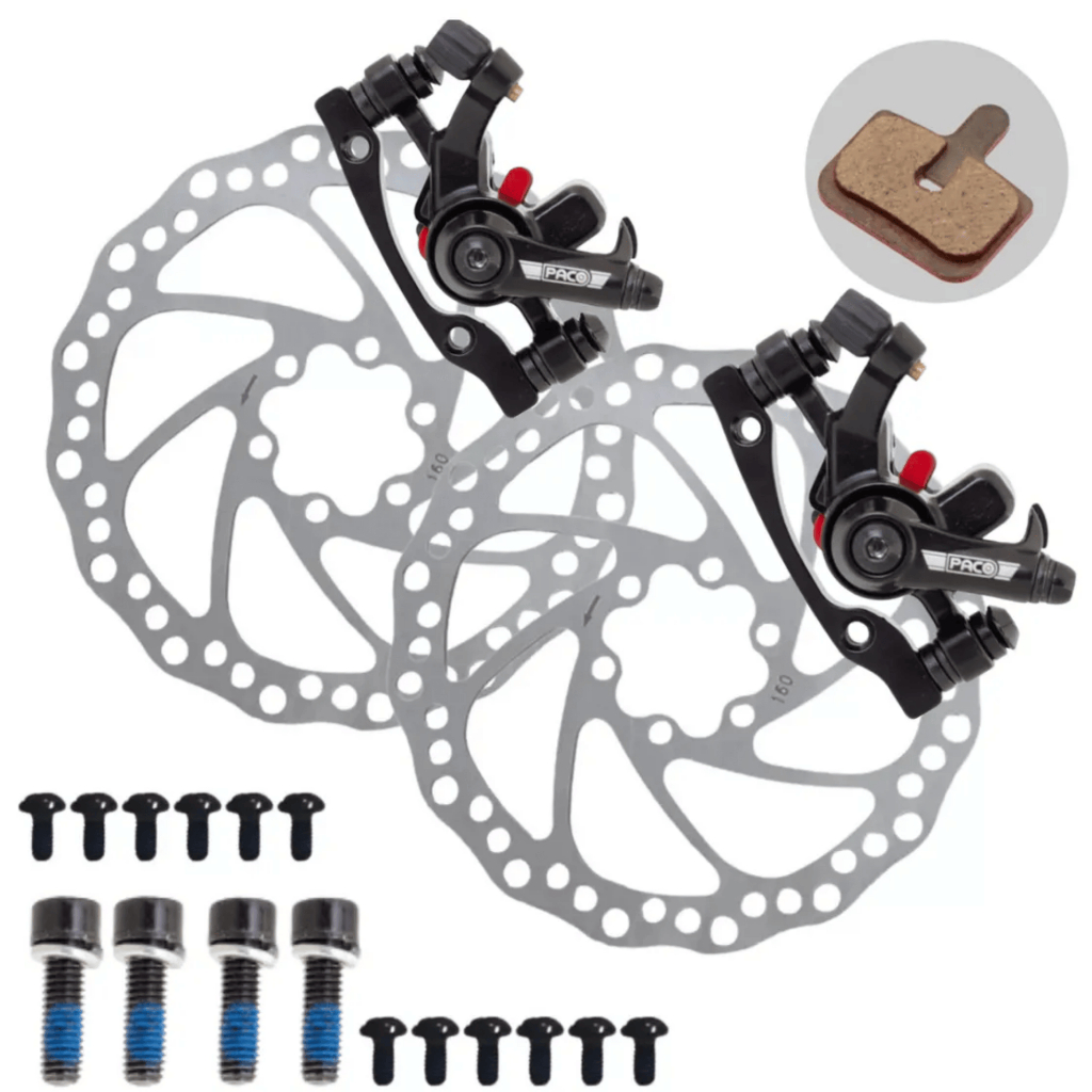 Kit de Freio A Disco 160mm Mecânico Pinça e Rotor Paco para bicicleta