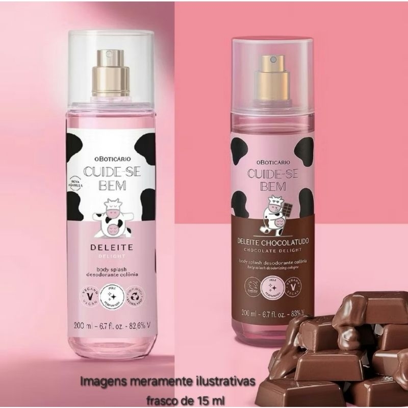 Body Splash Deleite, Amoruda, Chocolatudo, Maracujá, Morango e Leite, Cuide-Se Bem o Boticário 15 ml em Oferta na Shopee