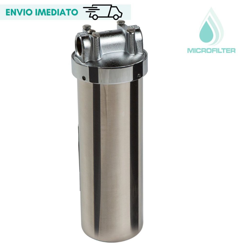 Filtro Carcaça Inox 10 Polegadas Rosca 3/4 Chave E Suporte