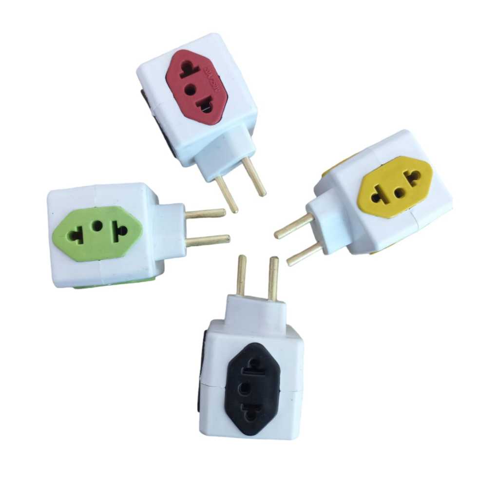 Adaptador 50pçs Pino Cubo 4 saídas 110v/220v colorido sortido benjamim