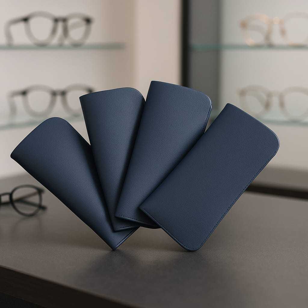 Kit 4 Estojos Porta Óculos de Sol e Grau Capinha Couro Sintético Marinho em Oferta na Shopee