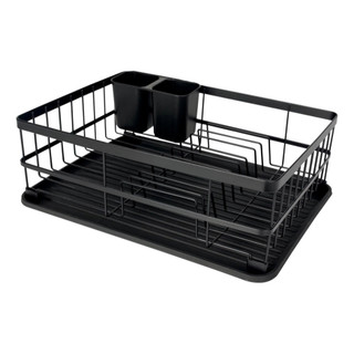 Escorredor De Louças 9 Pratos Preto Fosco 8248 Mor com Bandeja Coletora