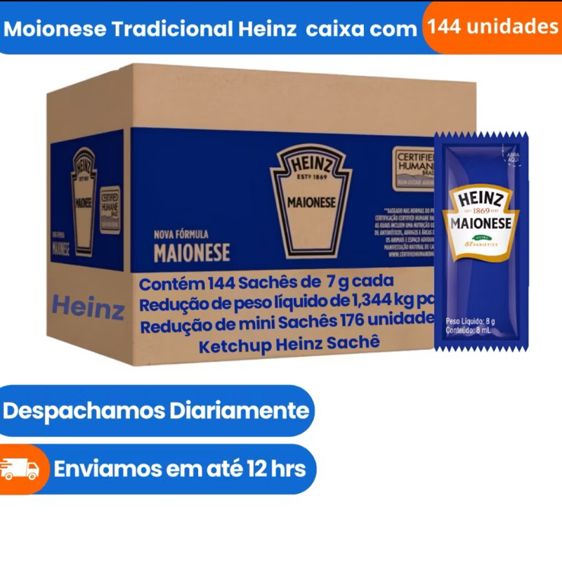 Maionese Sachê Heinz com 144 unidades em Oferta na Shopee