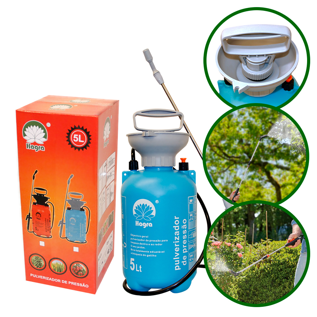 Pulverizador Manual 5 Litros Compressão Jardim Bunzai