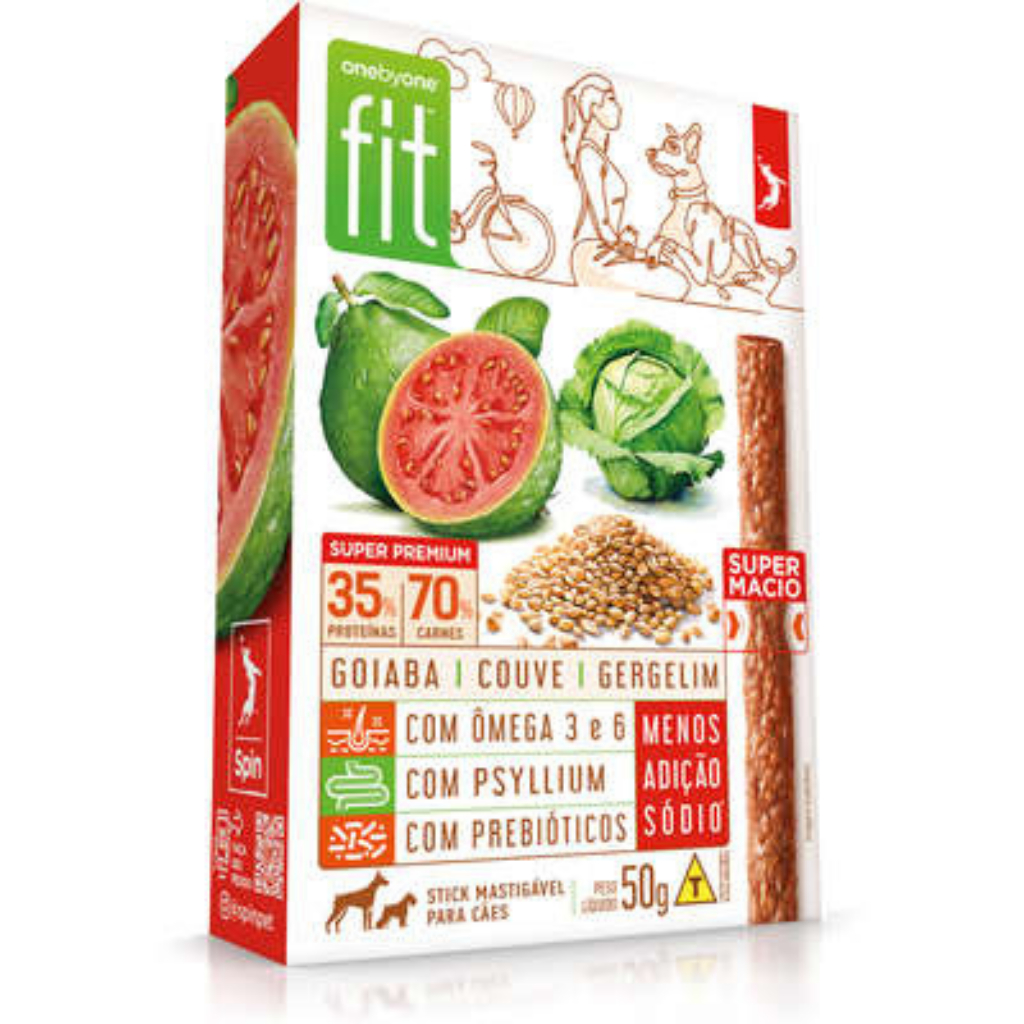 Petisco Spin Pet Gourmet Fit Stick Goiaba, Couve E Gergelim