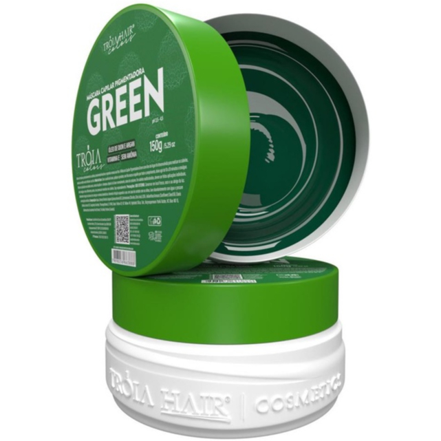 Máscara Capilar Pigmentadora Troia Colors Green 150g Cor fantasia - Troia Hair