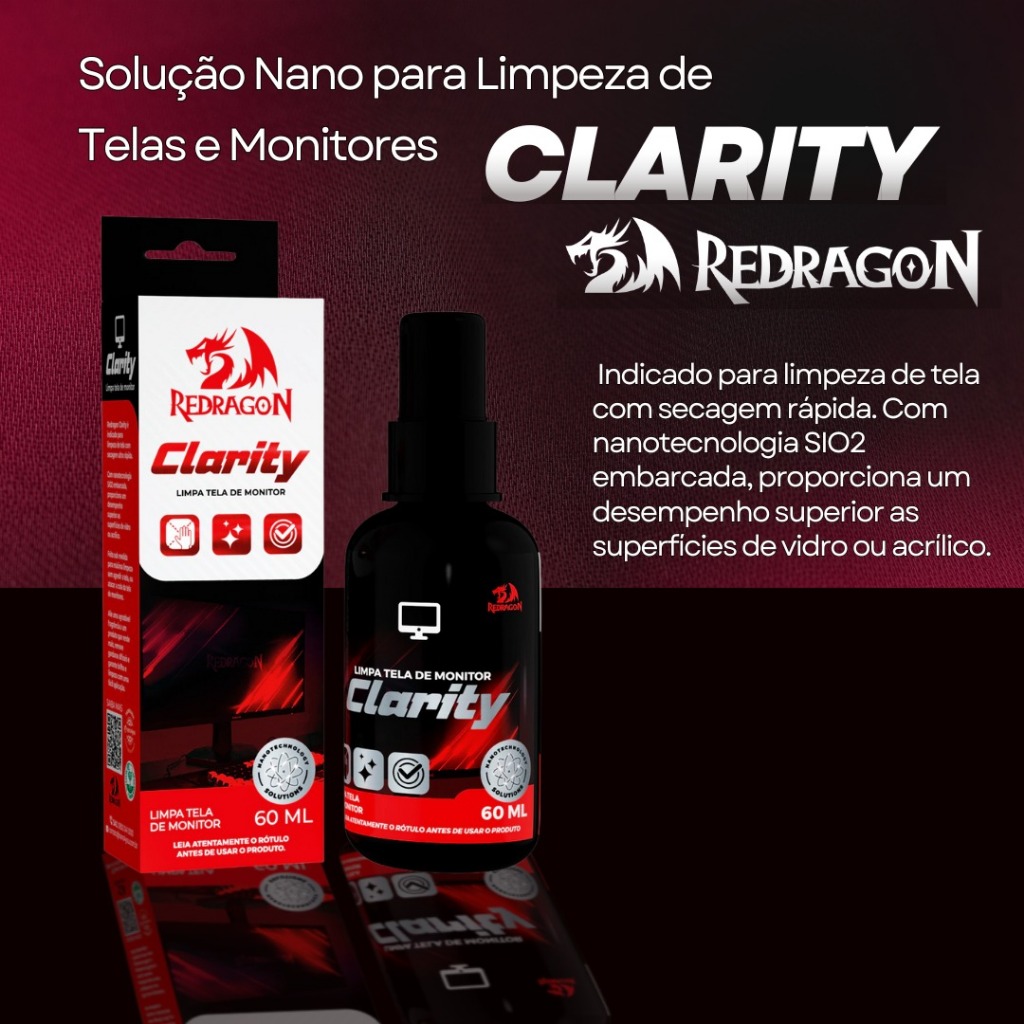 Spray Limpeza de Telas e Monitores Clarity Redragon 60ml