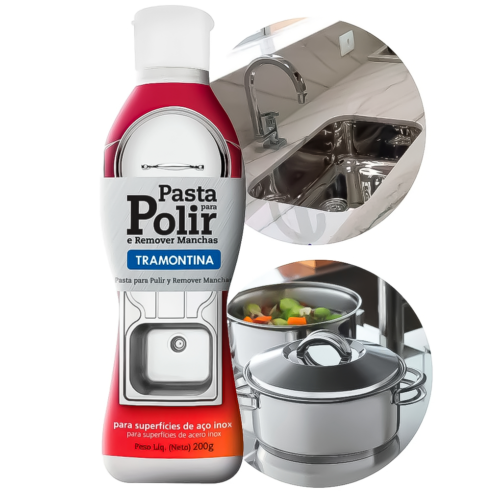 Pasta Para Polimento E Remoção De Manchas Ferrugem Em Aço Inox 200g Tramontina em Oferta na Shopee